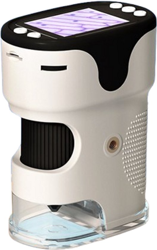 Microscope pour enfants - Microscope numérique portable 1000X - Écran 0 pouces - Rechargeable - Avec jeu de lames - Mini télescope de poche, cadeau éducatif pour enfants de 4 à 12 ans