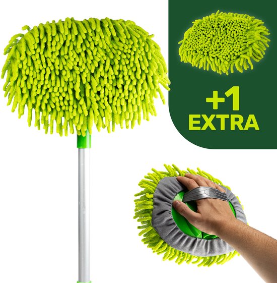 DABI wasborstel auto - uitschuifbare schoonmaakborstel - microfiber - 110 cm