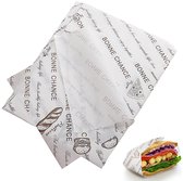 Papier D'emballage Alimentaire - 100 Feuilles 28x38cm, Résistant à L'huile, Pour Frites, Burgers, Sandwichs