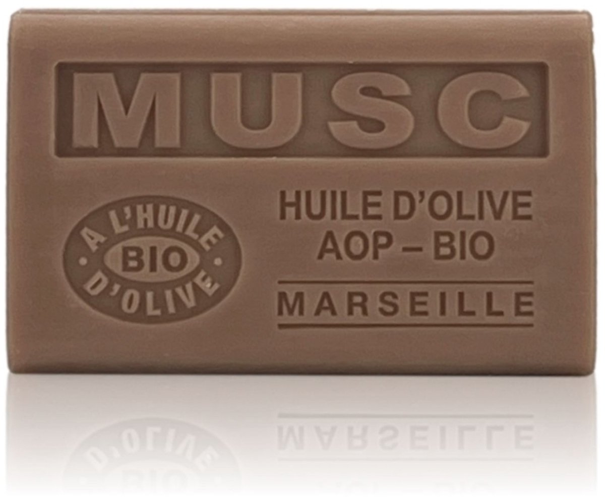Musc zeep - 3 x 125 gram - van biologische olijfolie en sheabutter - Franse zeep - Savon de Marseille zeep