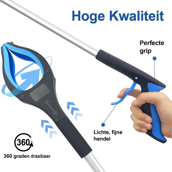 Hoge kwaliteit grijper met perfecte grip en een lichte, fijne hendel. De kop draait 360 graden.