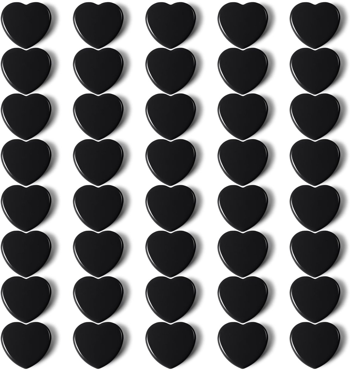 40 Stuks Hartvormige Magneten - Sterke Mini Magneten voor Koelkast, Whiteboard & Foto's - Zwart