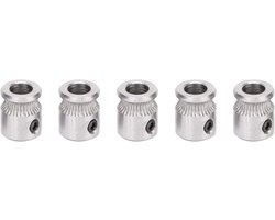 5-delige extruderwiel CNC-bewerking - Roestvrijstalen concave versnelling voor MK8 3D-printeraccessoires
