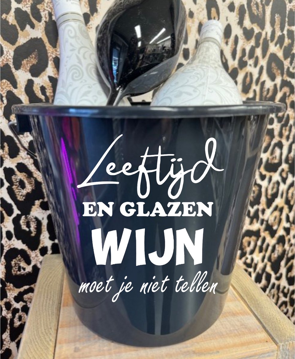 5 Liter Kleine cadeau emmer- verjaardag- feest- kleur zwart- 5 liter emmer