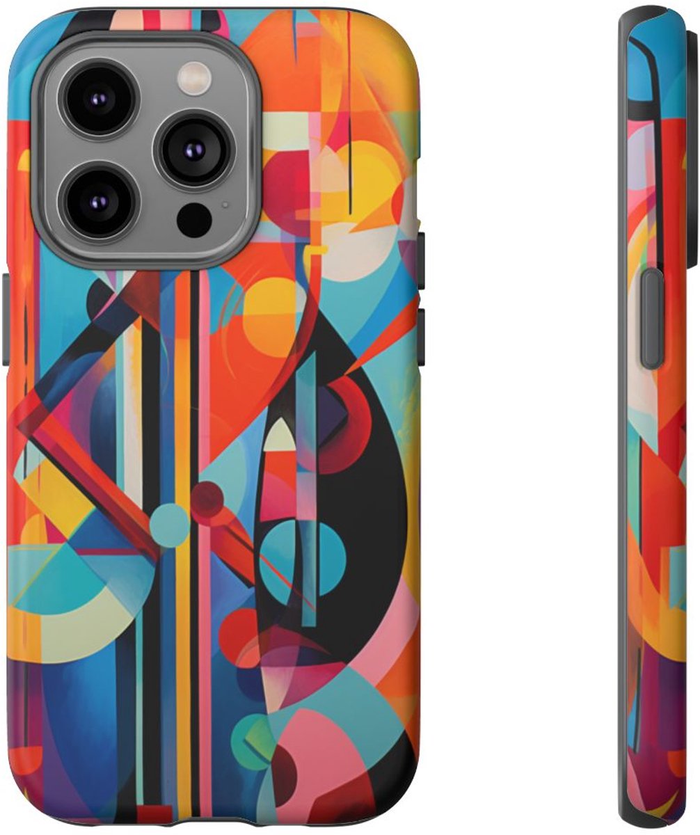 Abstracte Geometrische Kleurencombinatie – Telefoonhoesje Geschikt voor iPhone 14 Pro