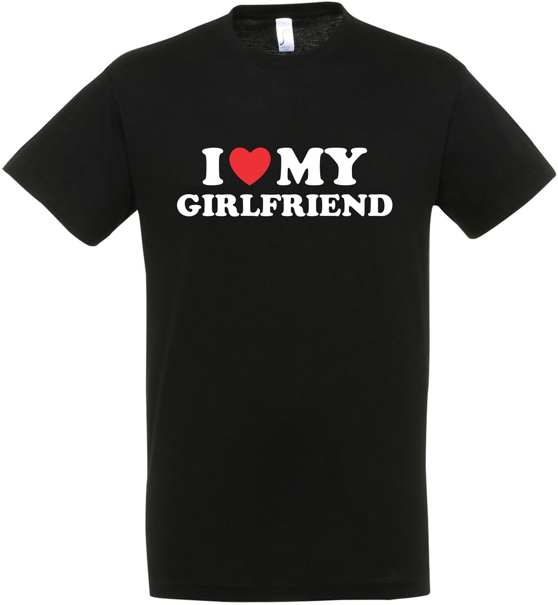 I Love My Girlfriend T-shirt - Heren Dames Unisex - cadeau - Grappige T-shirt’s - Origineel Cadeau - Zwart - Funny - Grappig - Maat XL