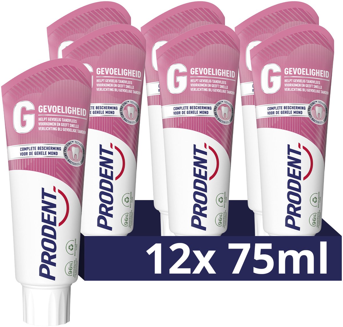 Prodent Tandpasta - Gevoeligheid - met Pro-Zinc Technologie - 12 x 75 ml