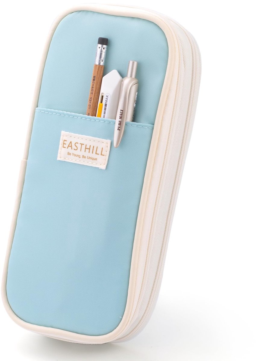 Pennenzak Groot Formaat - Etui met Veel Ruimte - Voor School & Tieners - Blauw