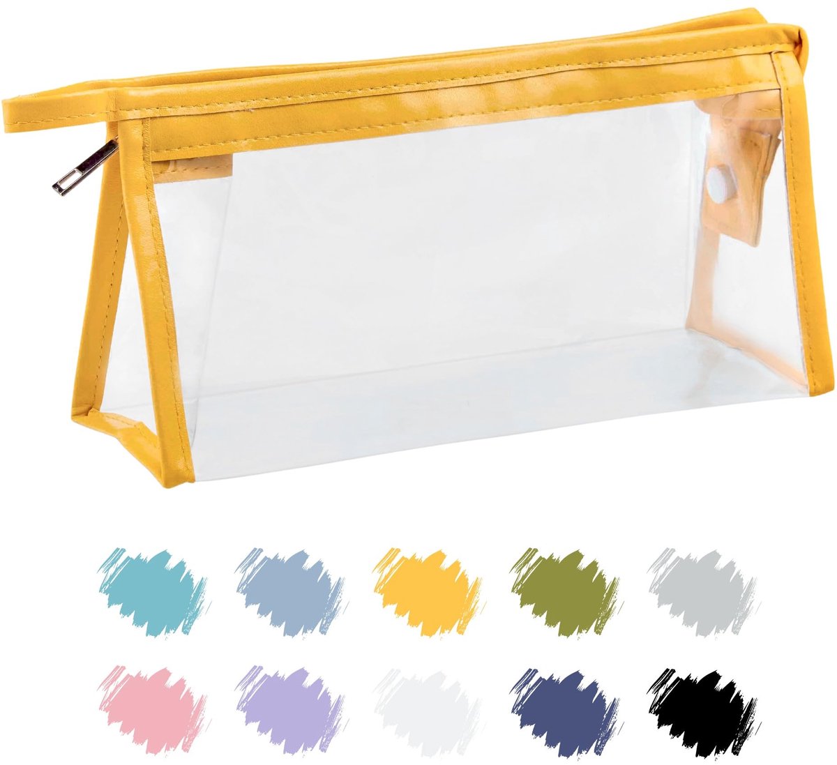 Doorzichtig Etui - Multifunctioneel voor Pennen, Make-up & Toiletartikelen - Geel