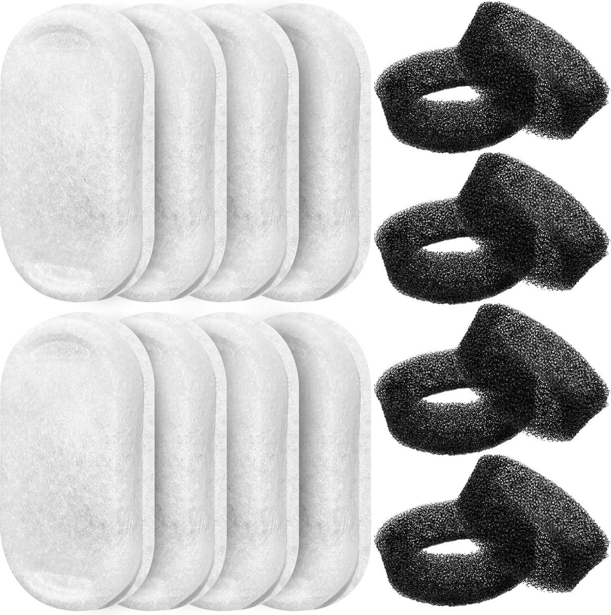 Accessoires voor waterdispensers - 8 waterdispenserpatronen voor huisdieren, waterfilters voor huisdieren - inclusief 8 waterfilters voor huisdieren en 8 pompsponzen