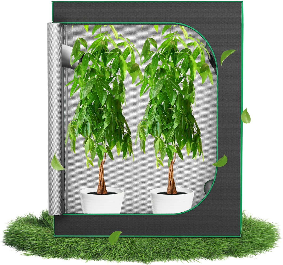 NAIZY Kweektent 120x60x150 cm Kweektent met reflecterende Mylar Lichtdichte waterdichte kweektent Kweekkas voor planten Kweekruimte Thuis kweken