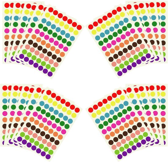 Ronde, gekleurde stickers voor magazijn | Seton