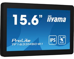 iiyama ProLite TF1633MSC-B1 computer monitor 39,6 cm (15.6") 1920 x 1080 Pixels Full HD Touchscreen Zwart