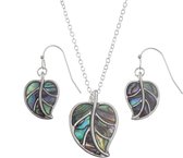 Tide Jewellery Paua Shell - Leaf / Blad Set