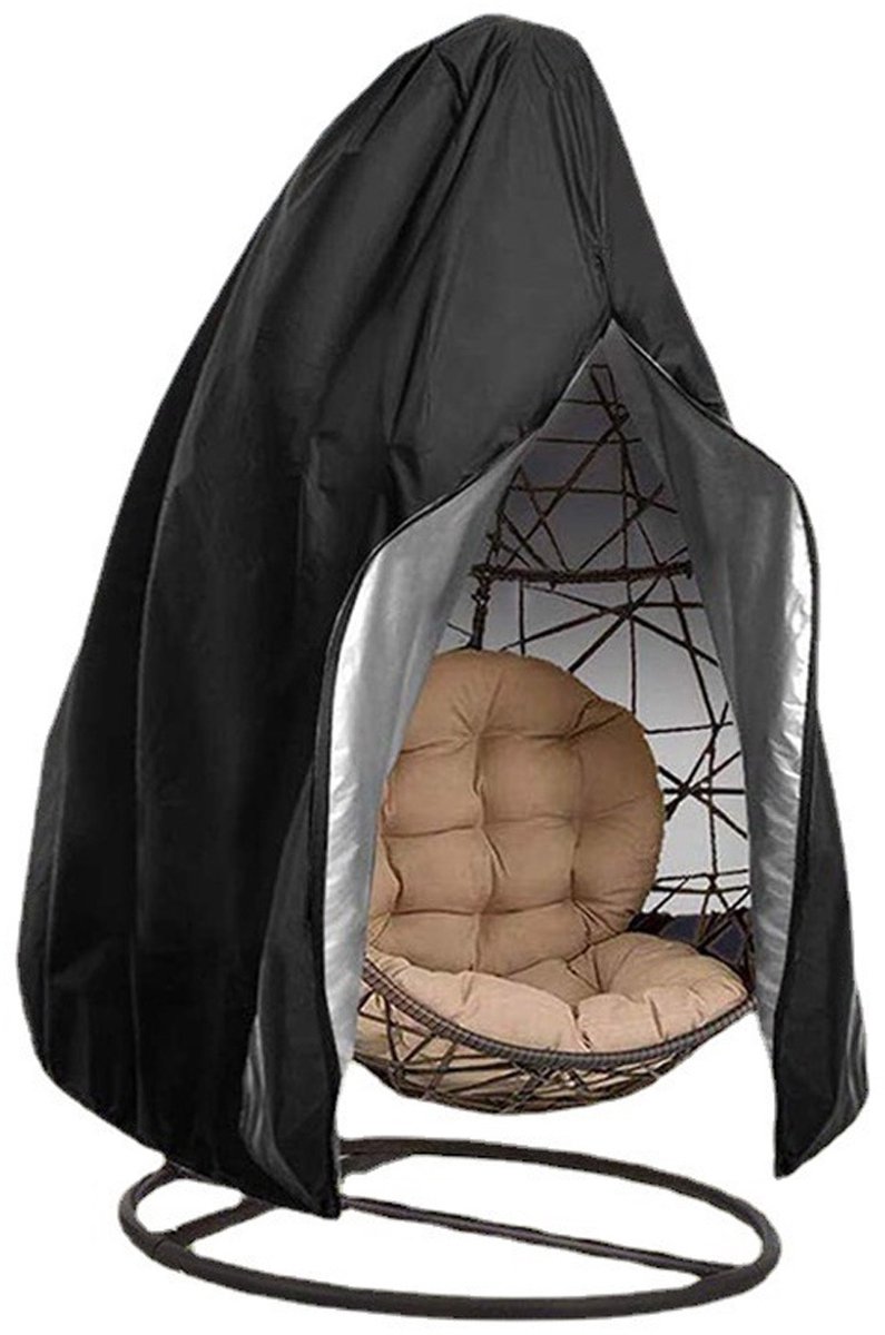 Tovbmup 190 x 115 cm Hangstoelhoes - Schommelstoelhoes - Groot - Waterdichte hangstoelhoes - Oxford doek - Met rits en trekkoord - Zwart
