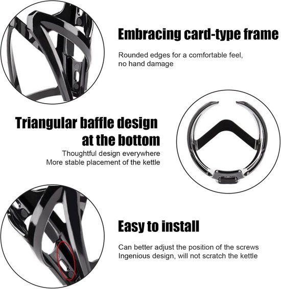 4-pack ultralichte fietswaterfleshouders, verstelbare fietsfleshouder met schroefgereedschap, universele bekerhouder geschikt voor racefietsen, mountainbikes en alle soorten fietsen. — afbeelding 3