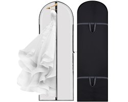 2x Kledinghoes Lang met Rits 180 x 60 cm - Kleding Hoes - Kledingtas - Bruidsjaponhoes - Opberghoes voor trouwjurk - Lange jurkhoes - Opvouwbaar - Wasbaar - Voor reizen en opbergen - Voor pakken, jurken, mantels, colberts, overhemden, avondjurken