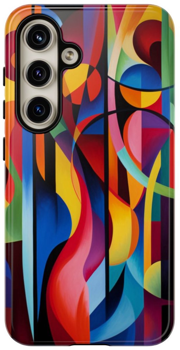Kleurrijk Abstract Geometrisch Ontwerp – Telefoonhoesje Geschikt voor Samsung Galaxy S24
