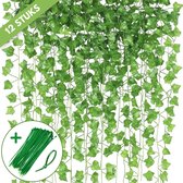 Boncy® Premium Kunstplant Klimop Slinger - Kunsthaag Klimplanten - Kunstmatige Hangplant Groen Kunstplanten - Kunstklimop Nep planten voor Binnen en Buiten - Kamer Decoratie - Nepplanten Kunst plant - Kunstbloemen geschikt voor Klimplantenrek