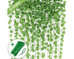 Boncy® Premium Kunstplant Klimop Slinger - Kunsthaag Klimplanten - Kunstmatige Hangplant Groen Kunstplanten - Kunstklimop Nep planten voor Binnen en Buiten - Kamer Decoratie - Nepplanten Kunst plant - Kunstbloemen geschikt voor Klimplantenrek