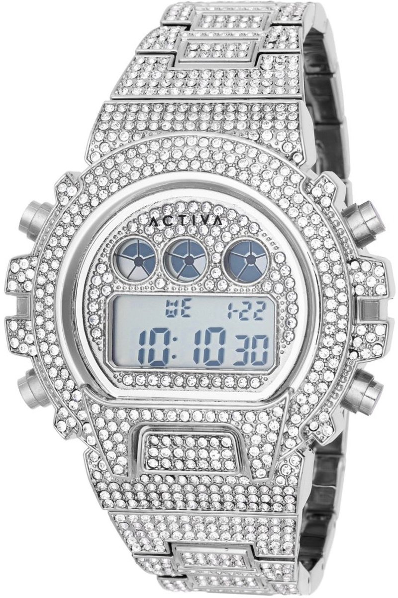 Activa x Invicta DIGITAL ESSENTIALS ACW4019-002 Heren Horloge - Waterdicht - Digtaal - Quartz Uurwerk - met zilveren Wijzerplaat - 51mm