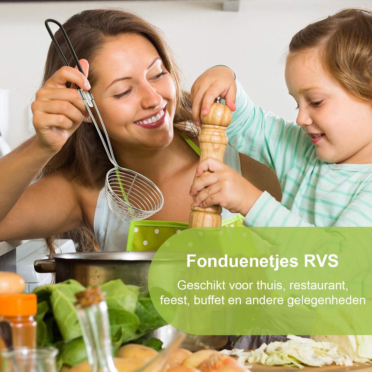 Fondue netjes voor Hotpot - Roestvrij staal - met handgreep - Ø6,5cm - los verkrijgbaar of als set van 4/6/8 stuks - Zwart – foto 8