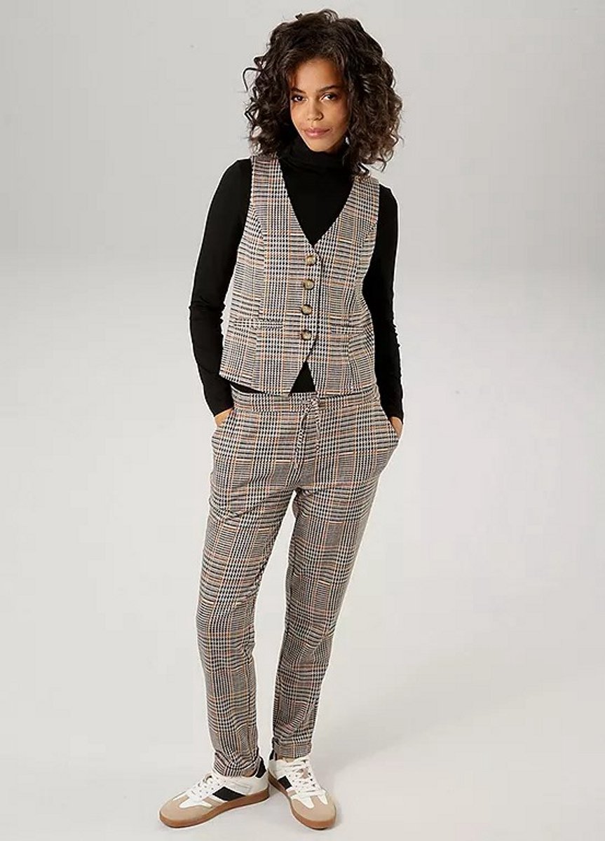 Aniston | Check print | pull on broek | 36