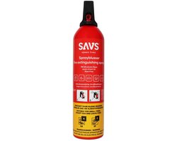 SAVS® Sprayblusser Vetblusser schuim 750 ml - 5A 5F - PFAS-Fluor vrij - Geschikt voor keuken, huis, auto, boot, caravan of camper - Brandblusser - Schuimblusser