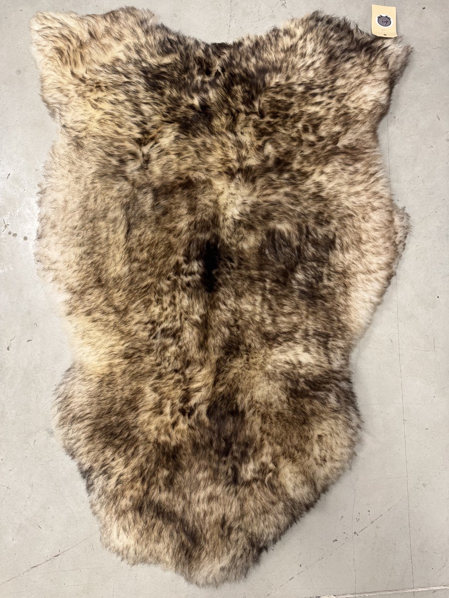 Schapenvacht beige bruin gemeleerd