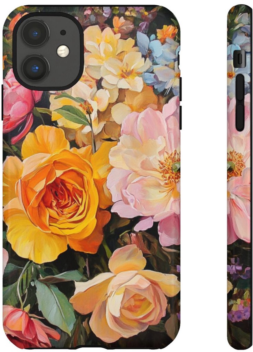 Kleurrijk Bloemenboeket Schildering – Telefoonhoesje Geschikt voor iPhone 11