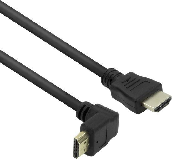 ACT 0,5 meter HDMI High Speed kabel v2.0 HDMI-A male haaks - HDMI-A male recht AK3675