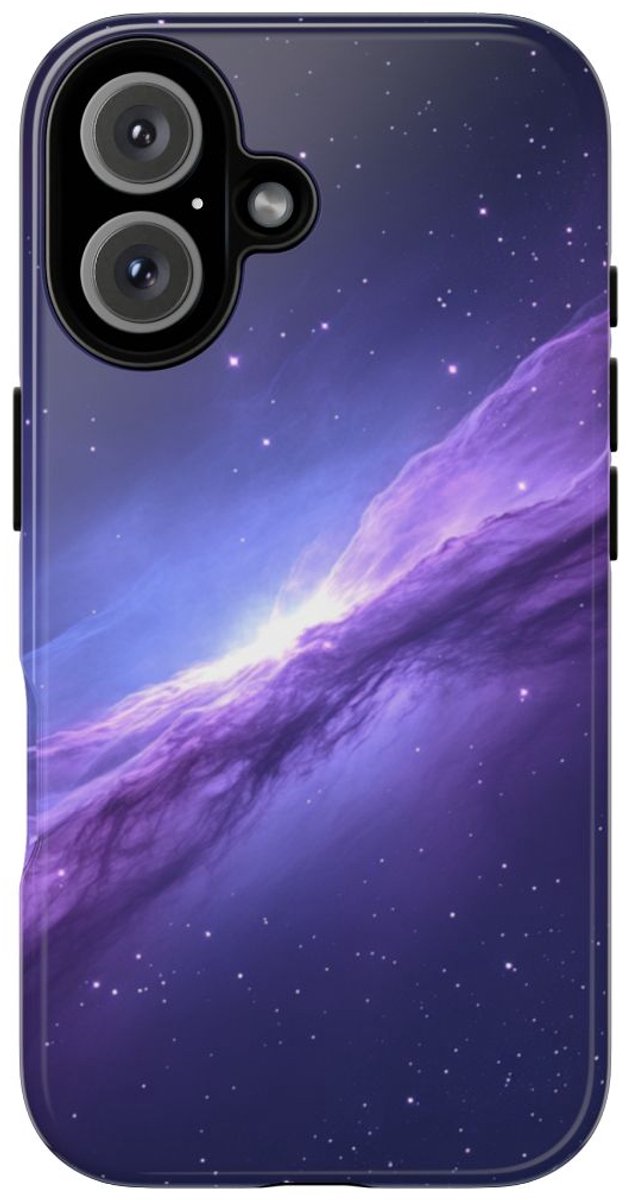 Paarse Kosmische Nevel met Sterrenhemel – Telefoonhoesje Geschikt voor iPhone 16