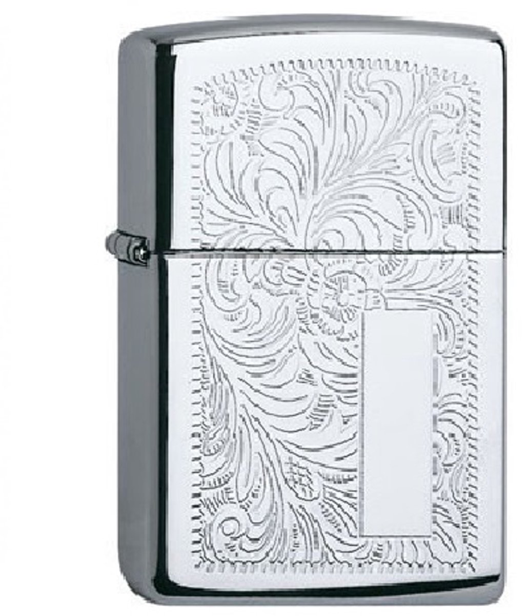 Stormvlam Zippo regular venetian chroom - Zippo gasaansteker met stormvlam