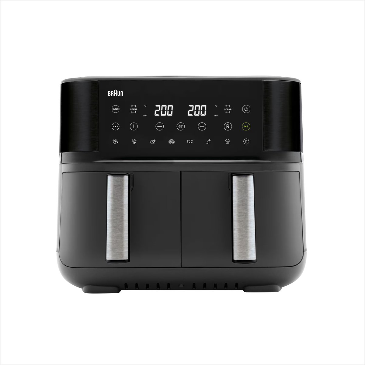 Braun TwinCook 3 Dubbele Airfryer - TD3030 - 8L - 2x4L Vaatwasbestendige Lades - Zwart