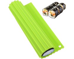 Siliconen sushimat - groene sushi-maker - sushiroller - herbruikbaar - 22 x 20 cm - doe-het-zelf sushi-maken voor beginners - feestjes - picknick - keuken - Japans restaurant