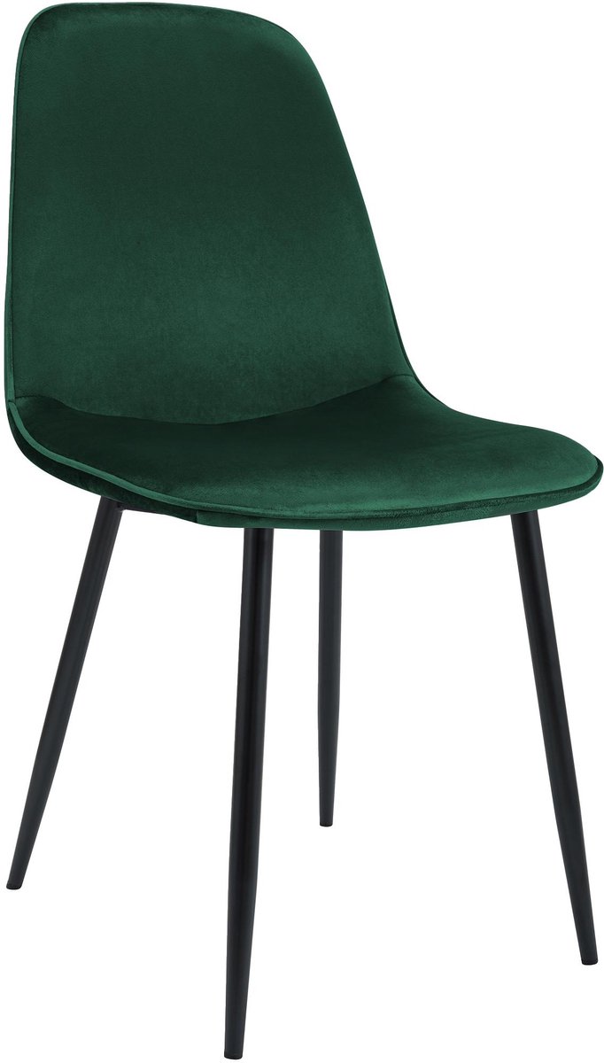 CLP Maryam Eetkamerstoel - klassiek - met rugleuning - zwart metalen frame - belastbaar to