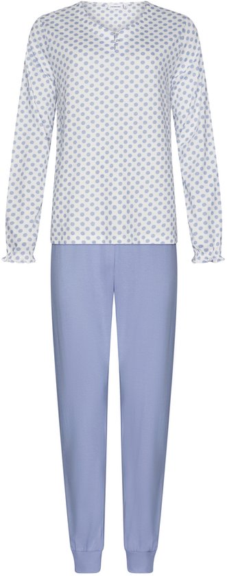 Pastunette - Blue Fog - Pyjama - Bio Katoen - Wit/Blauw - Maat 48