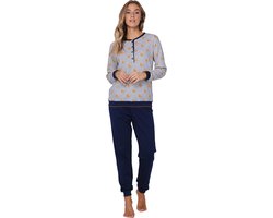 Pastunette - Moonlite - Pyjama - Katoen - Wit/Blauw - Maat 48