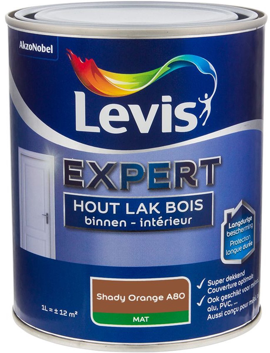 Levis - Expert Hout Lak Binnen Mat Mix - Shady Orange A80 - Mengverf - 1 L