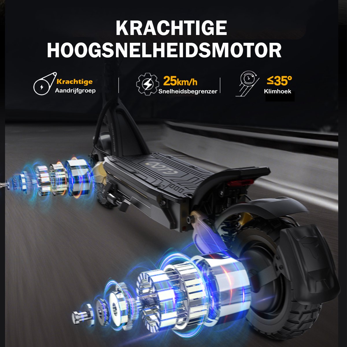 OOTD S30 Elektrische Step voor Off-road - 52V 23.4Ah Accu - afbeelding 3