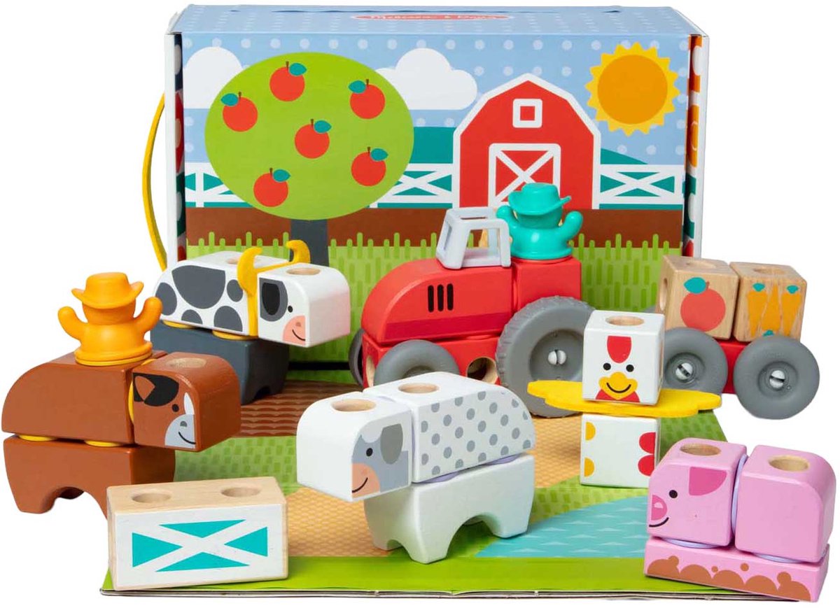 Melissa & Doug – Blockables™ Boerderij speelset – met draagbare bewaardoos — afbeelding 13