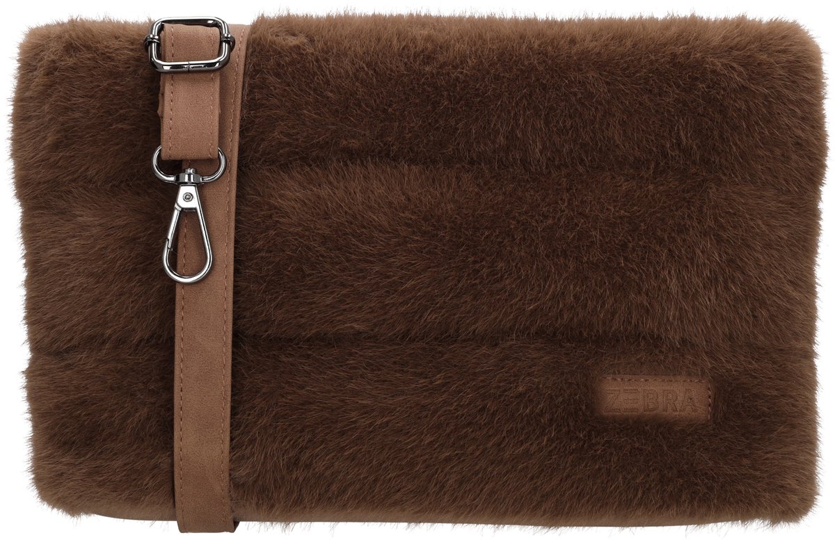 Zebra Trends Emma Schoudertas - Crossbodytas - Bont - Fur - Middenbruin