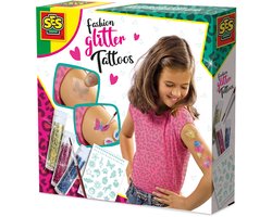 foto van SES Creative - Hobby Pink - Fashion Glitter Tattoos - Knutselen Meisjes - Biologisch afbreekbaar - Vanaf 5 jaar