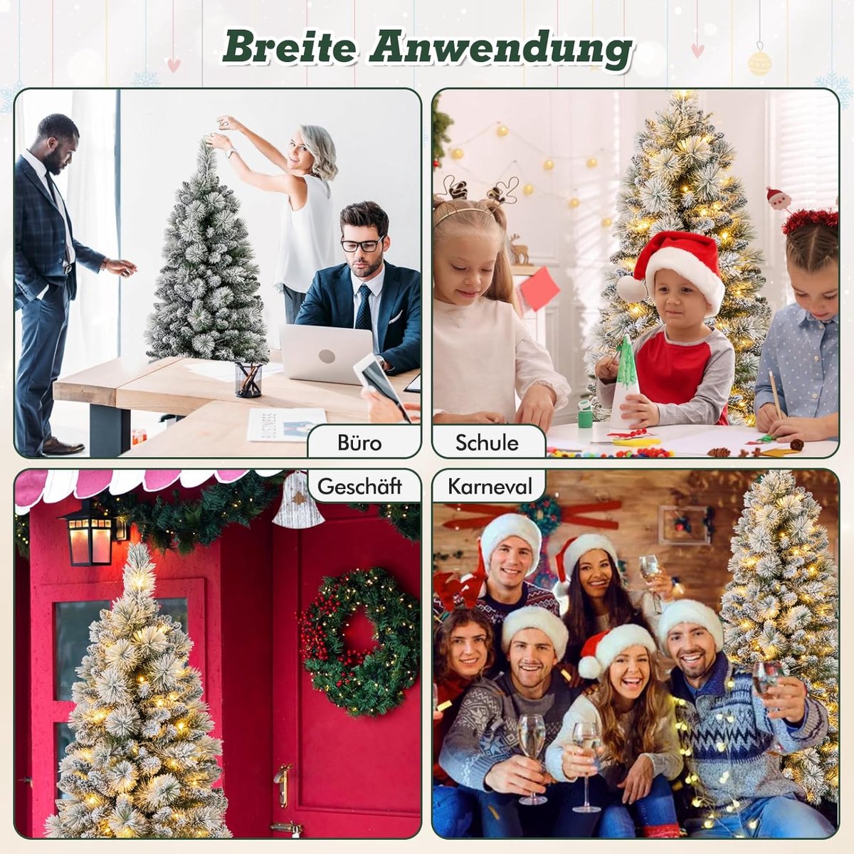 COSTWAY 210 cm kunstkerstboom met verlichting, pop-up