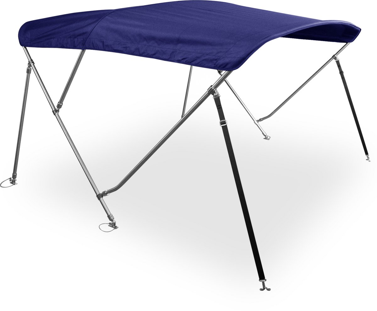BREG Biminitop basic | RVS 3-boogs | Breedte 200  213 cm - Hoogte 137 cm - Blauw doek