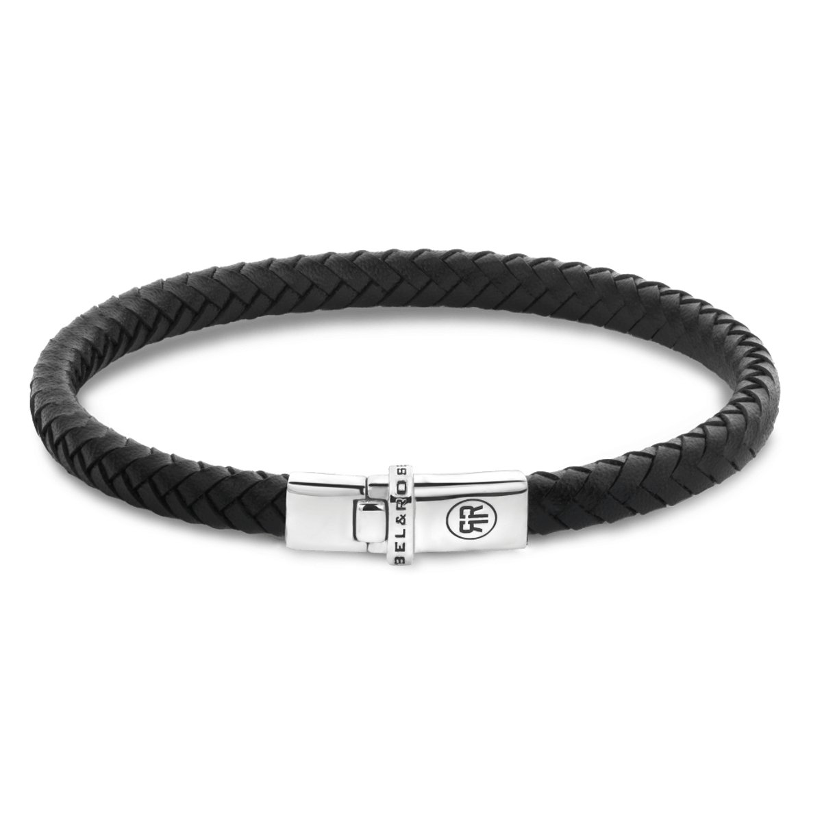 Rebel & Rose Xtra Small Braided Black Armband RR-L0174-S – Leer