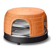 Emerio Pizzarette Origineel - 8 Persoons Pizza Oven - Handgemaakte Terracotta Koepel - 8 Geïsoleerde Bakspatels - RVS Bakplaat - Gourmetstel met Cool touch - PO-116124.1 1500W