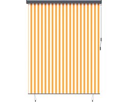 vidaXL - Rolgordijn - Wit - en - Oranje - 220 - x - 250 - cm - Stof - en - Aluminium