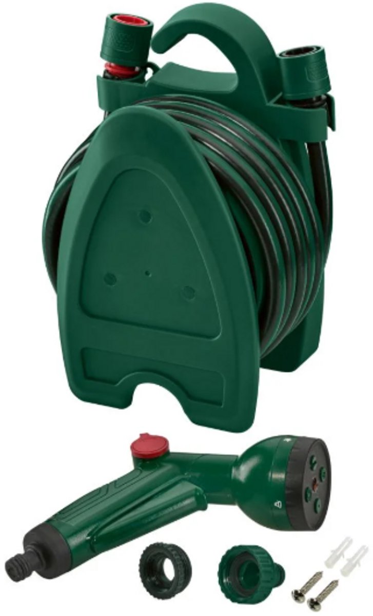 PARKSIDE® Tuinslangset - Inclusief haspel, slang en sproeikop - Draagbaar inclusief houder – foto 2