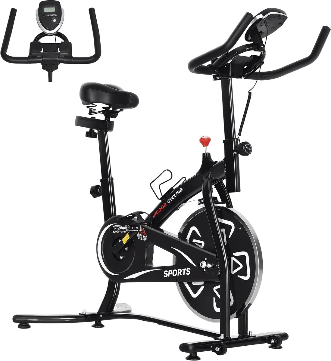 HOMCOM Spinning Hometrainer Staal 100x59x116cm Zwart